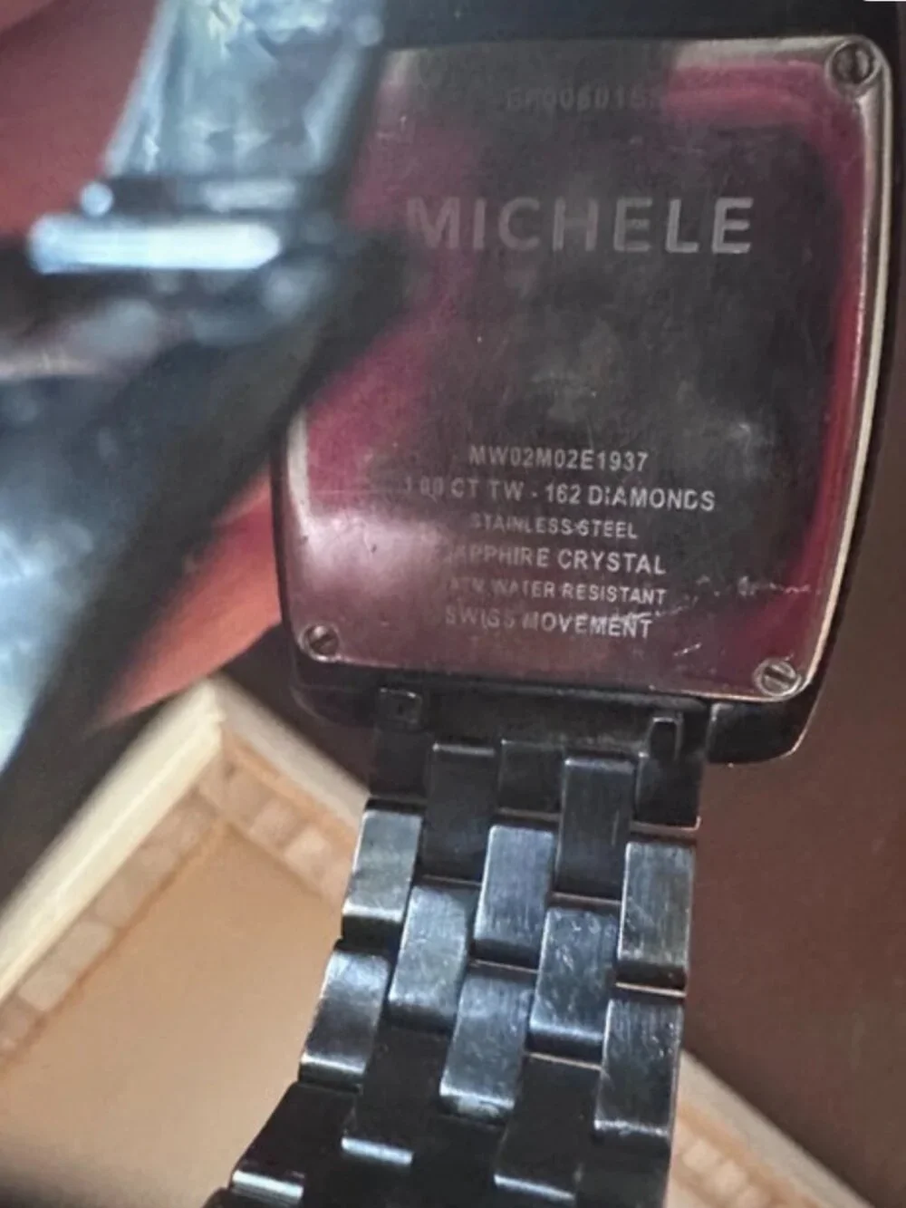 MICHELE Urban Noir XL Black Diamond Watch MW02M02E1937 Rare